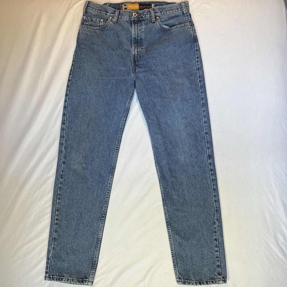 VTG Levis Mens Silvertab Straight 35x32 USA Made 90s Medium Wash Denim Jeans
